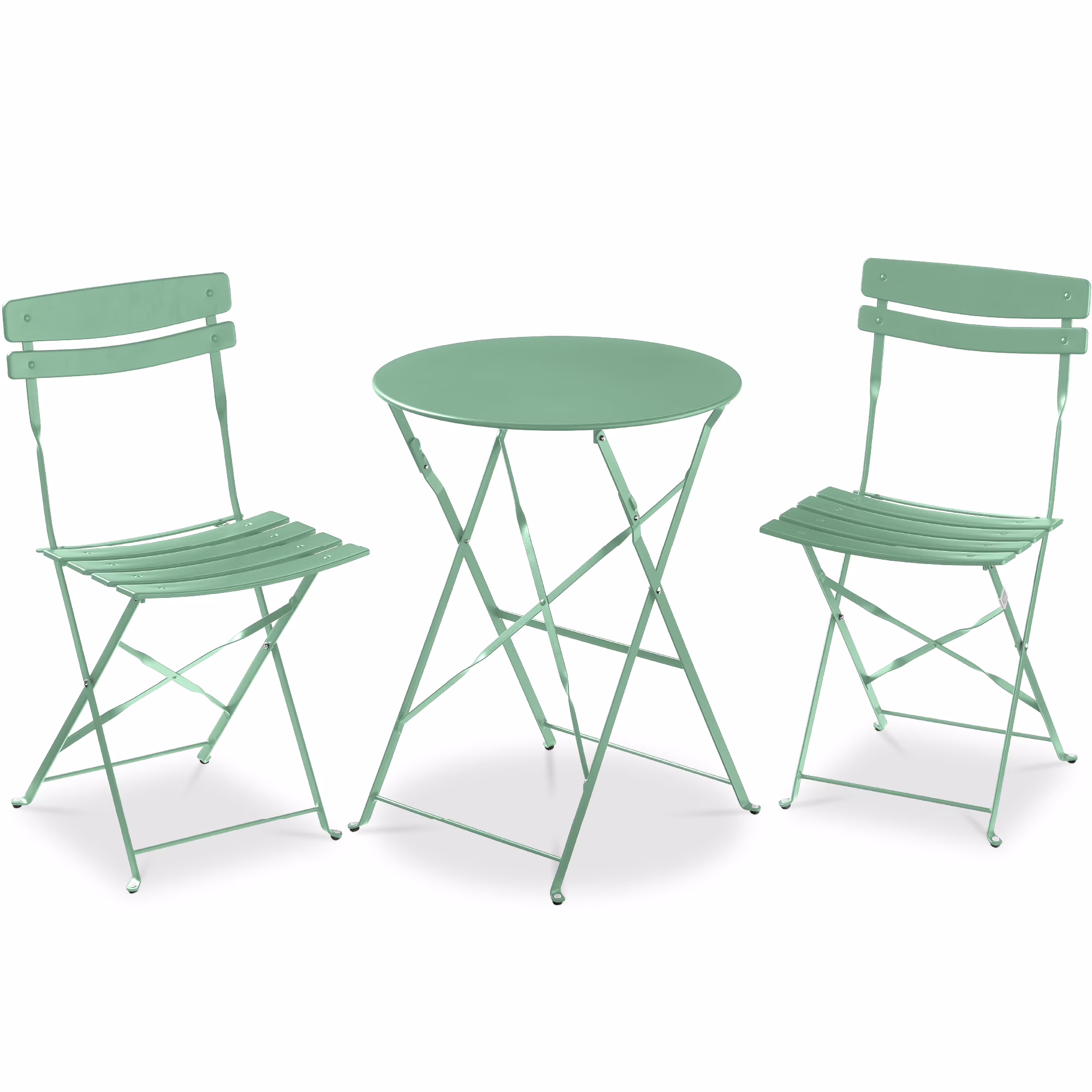 Best Choice Products 3-Piece Small Bistro Set, Folding Patio Furniture Set of 2 Chairs and Table - Black
