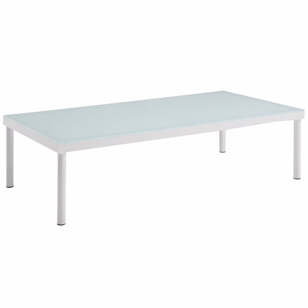 Modway Harmony Outdoor Patio Aluminum Coffee Table in White