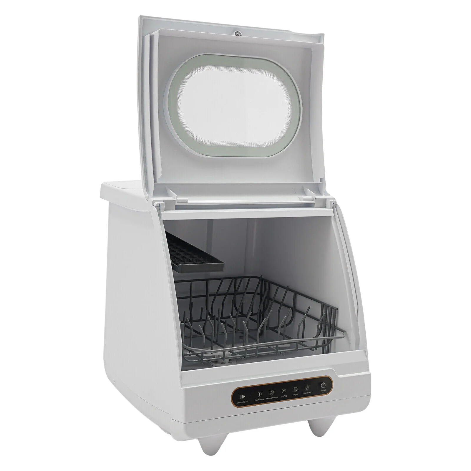 1200W mini Portable Countertop Dishwasher 360- Rotating Deep Cleaning Dishwasher