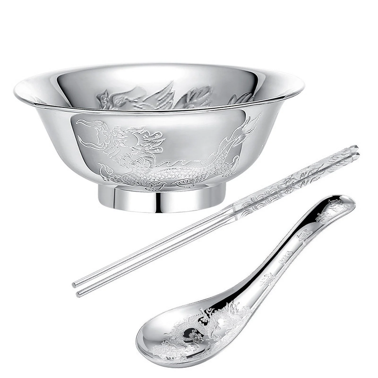 Solid Silver Chopsticks 999 Sterling Silver Household Snowflake Silver Sterling Silver Tableware Wedding and Birthday Gifts