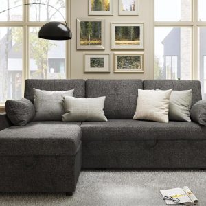 VanAcc Sofa Bed, Sleeper Sofa with Storage Chaise 2 in 1 Pull Out Couch Living Room