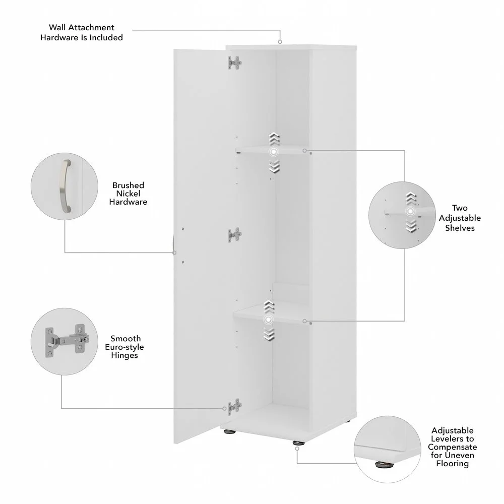 Universal Narrow Clothing Storage Cabinet in Platinum Gray - Engineered Wood