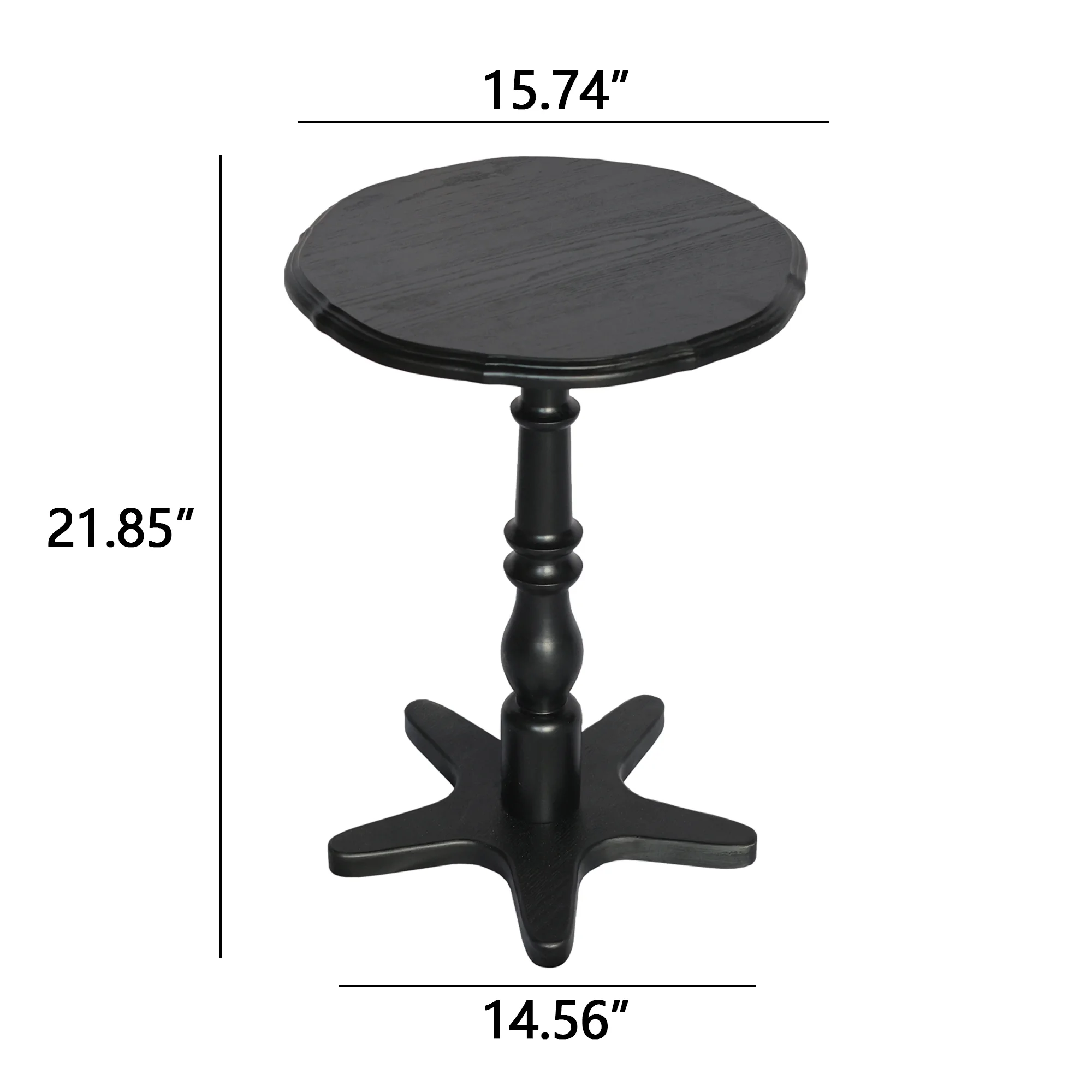 Homy Casa Round Pedestal Dining Table for Small Kitchen or Breakfast Nook, Walnut