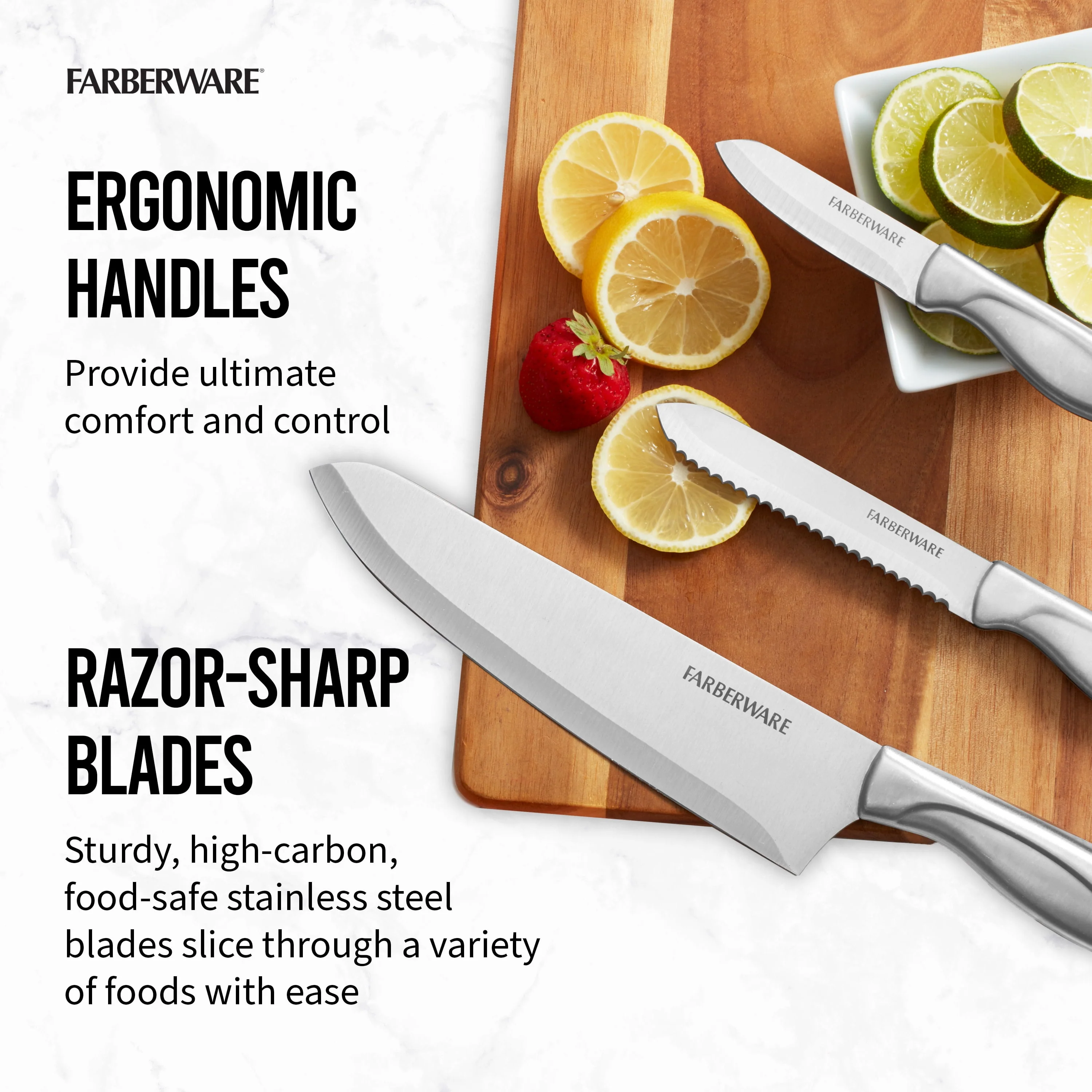 Farberware Classic 22-piece Stamped Stainless Steel Cutlery and Utensil Set