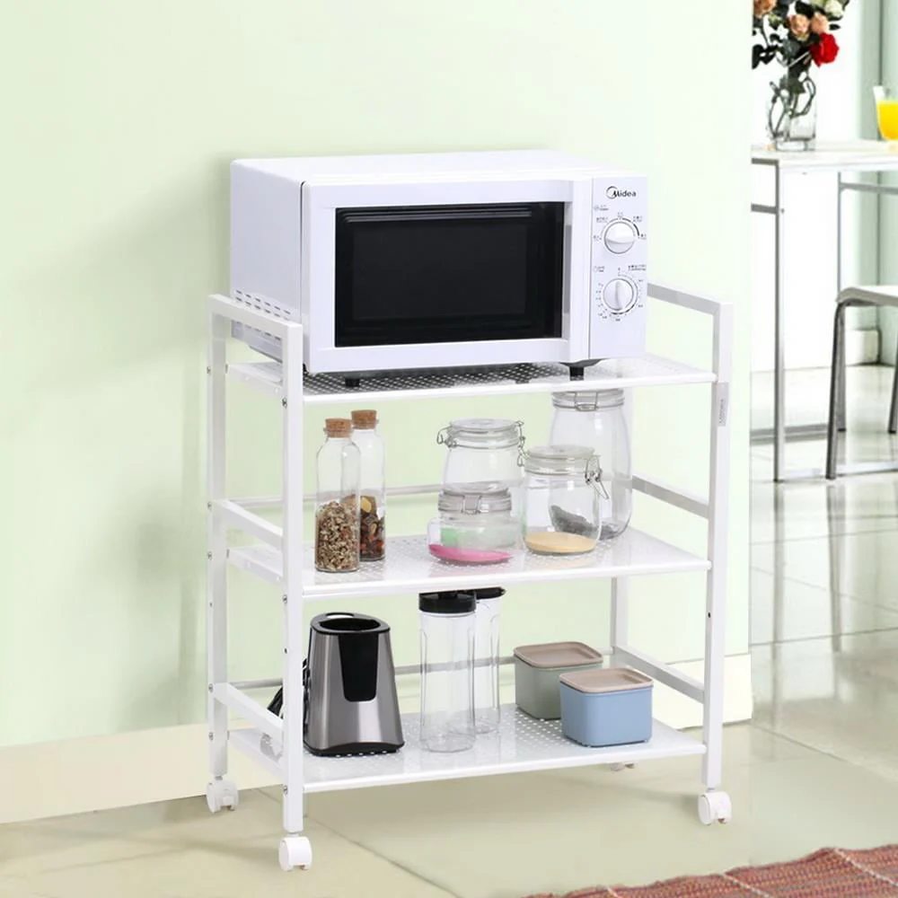Zimtown 3-Tier Utility Cart Mesh Rolling Storage Cart Kitchen Storage on Wheels