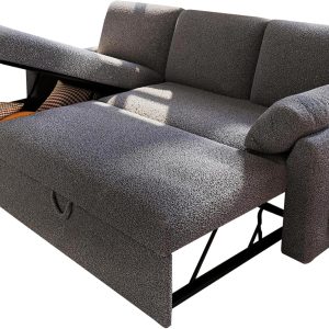 VanAcc Sofa Bed, Sleeper Sofa with Storage Chaise 2 in 1 Pull Out Couch Living Room