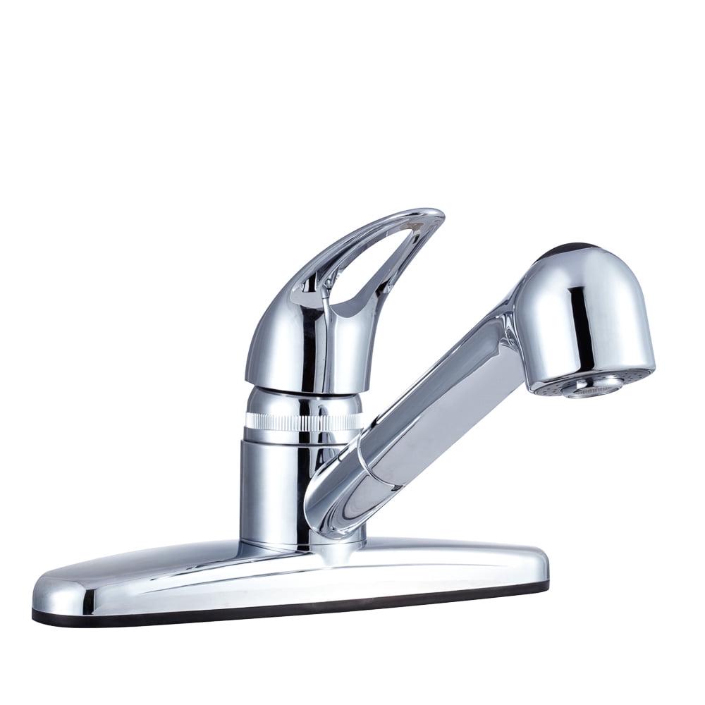 Dura Faucet DF-PK100-CP Single Lever Pull-Out Kitchen Faucet for RVs - Chrome
