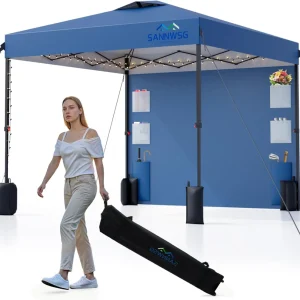 12X12 Pop Up Canopy Tent,Removable Pockets Sidewall for Extra Storage,Easy Up Canopy,Heavy Duty One Person Set Up Event Tent,Grey