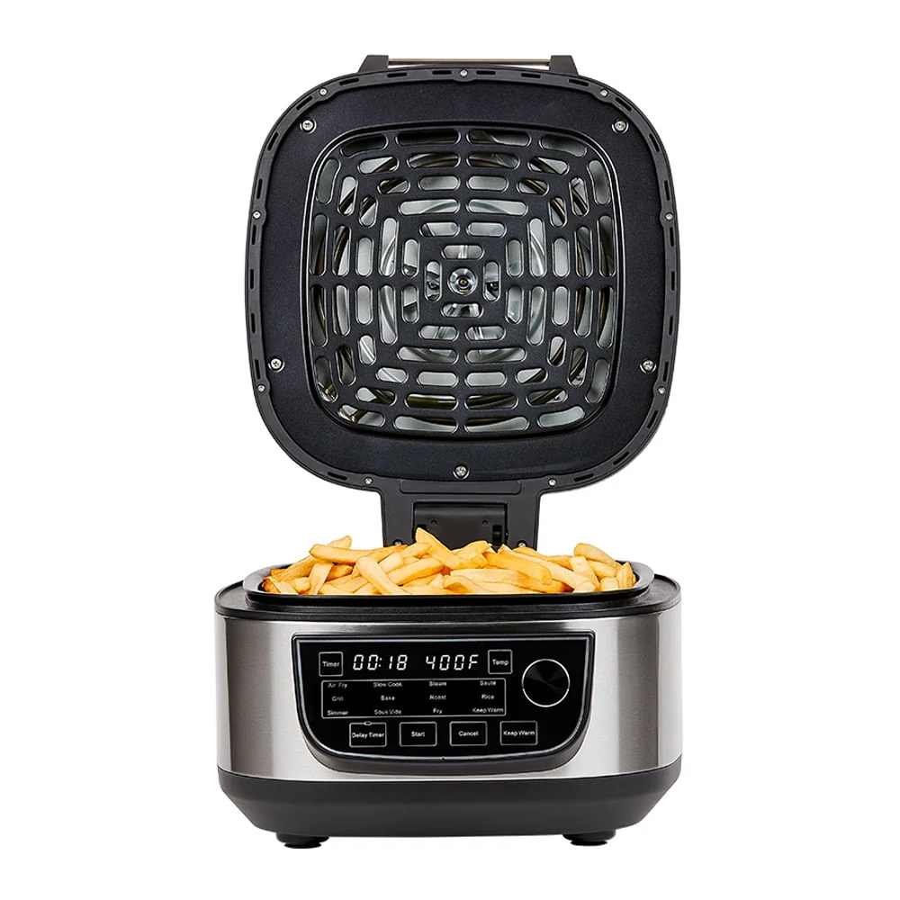 Grill Air Fryer Combo Plus, Indoor Grill / Air Fryer, Stainless Steel