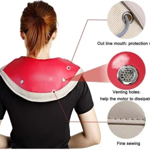 Heated neck massager, acupressure neck and shoulder massager pillow, portable electric back massager