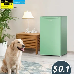 Upstreman 3.2 Cu.Ft Mini Fridge with Freezer Single Door Compact Refrigerator for Dorm, Bedroom, or Office Adjustable Thermostat, Black (BR321)