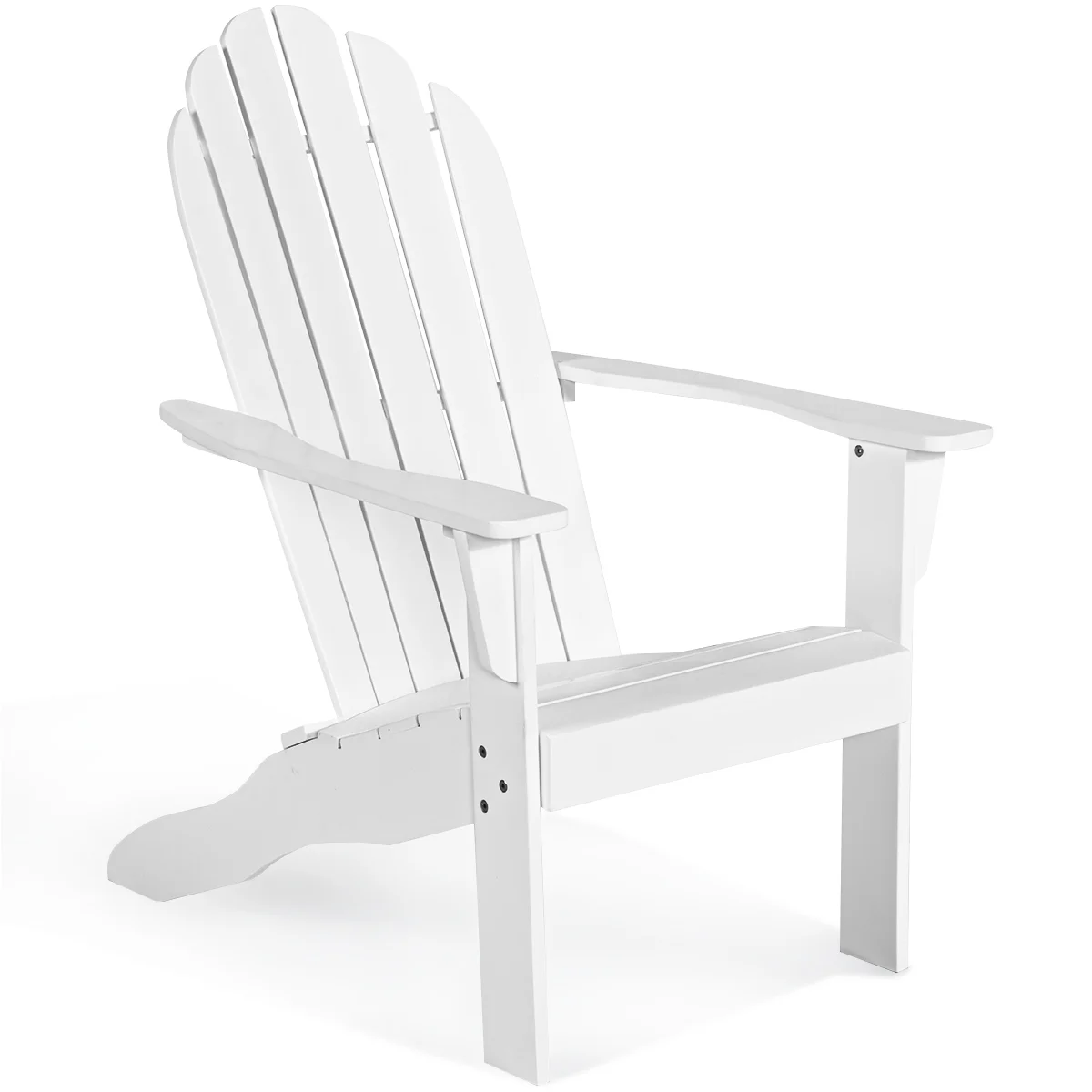 Costway Outdoor Adirondack Chair Accent Chair Solid Wood sturdy Patio Garden Deck Furniture Gray