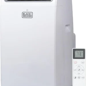 BLACK+DECKER 10,000 BTU Portable Air Conditioner for Rooms up to 450 Sq. Ft. with Remote – White