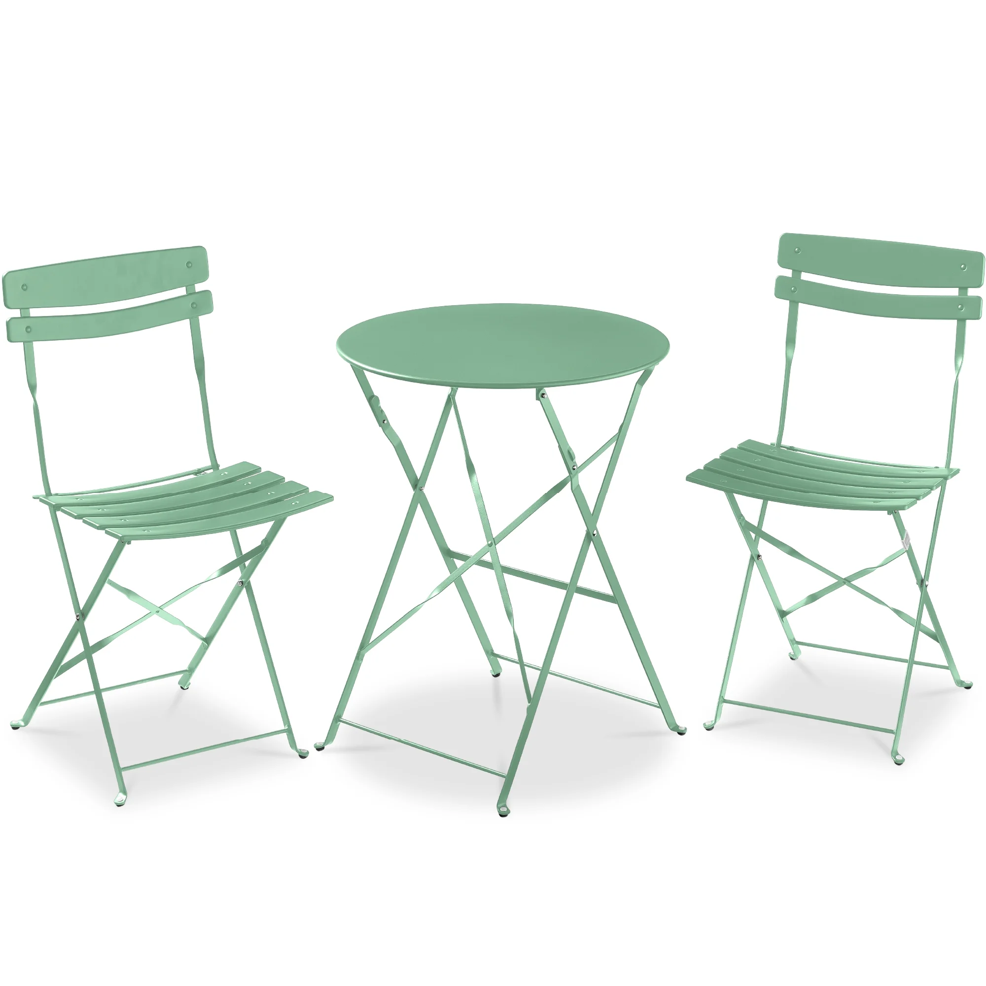 Best Choice Products 3-Piece Small Bistro Set, Folding Patio Furniture Set of 2 Chairs and Table - Black