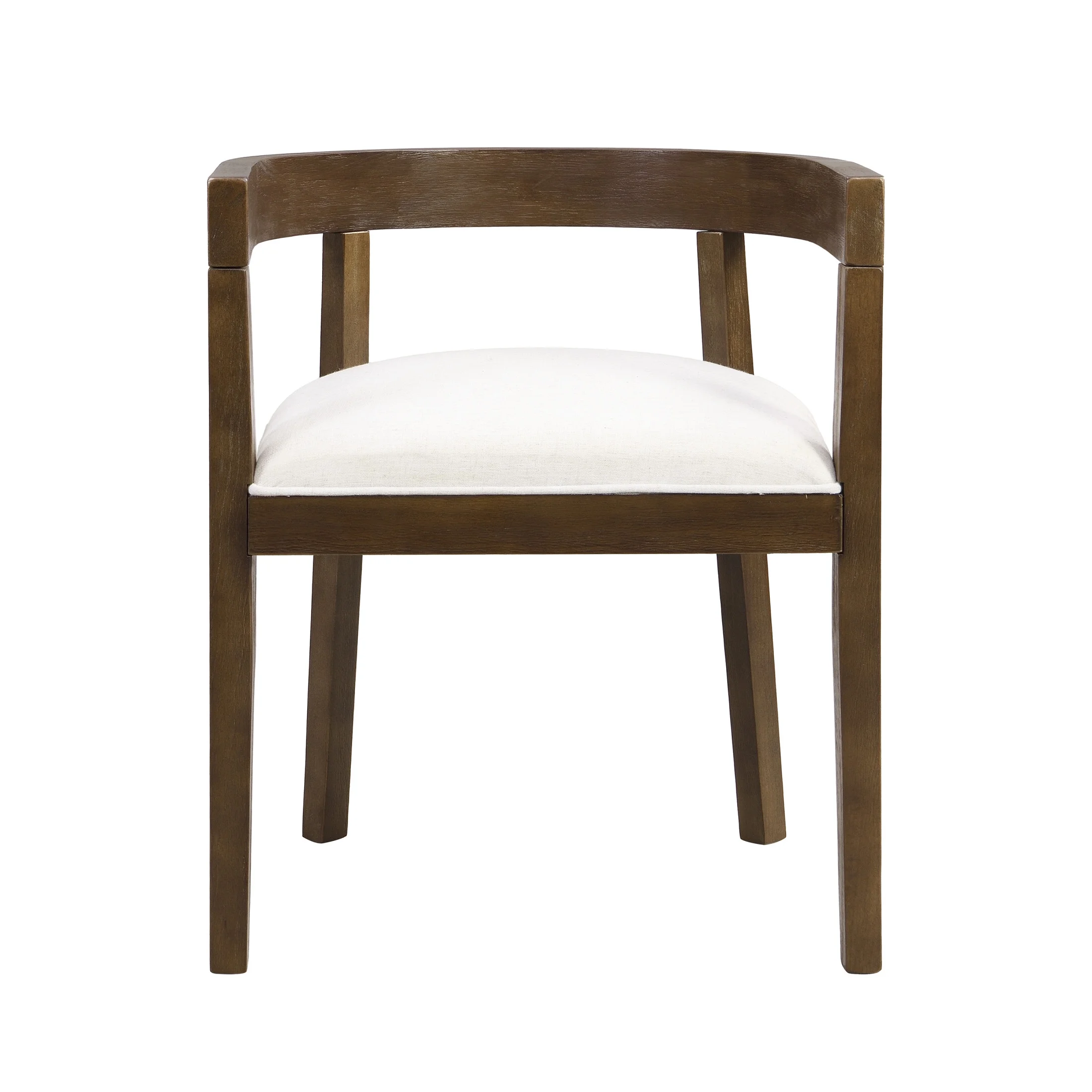 Christopher Knight Home 7-Piece Dining Set with 95" Wood Table, Open-Back Upholstered Armchairs, Walnut+Beige