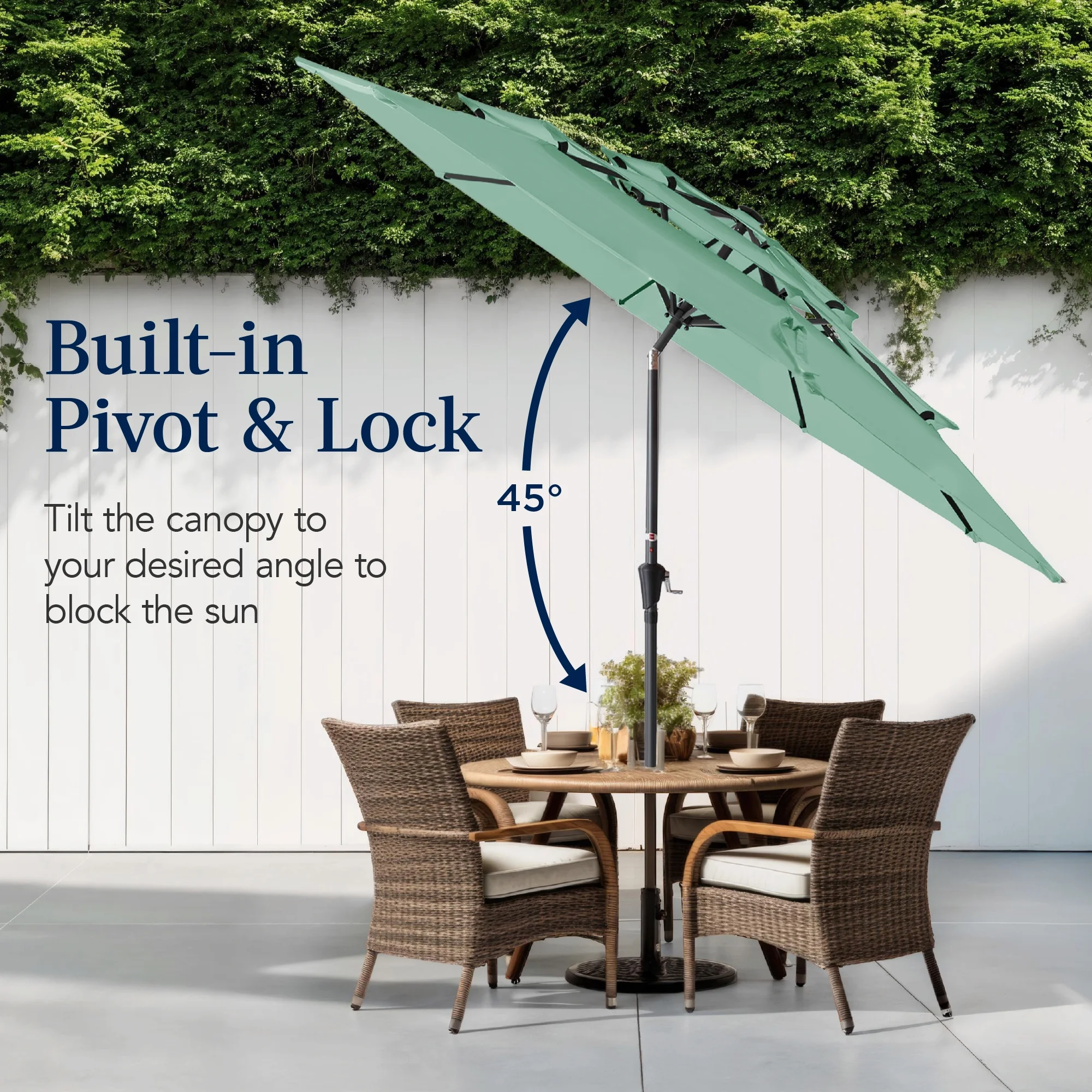 Best Choice Products 10ft 3-Tier Patio Umbrella, Market Sun Shade w/ Tilt Adjustment, Easy Crank - Red