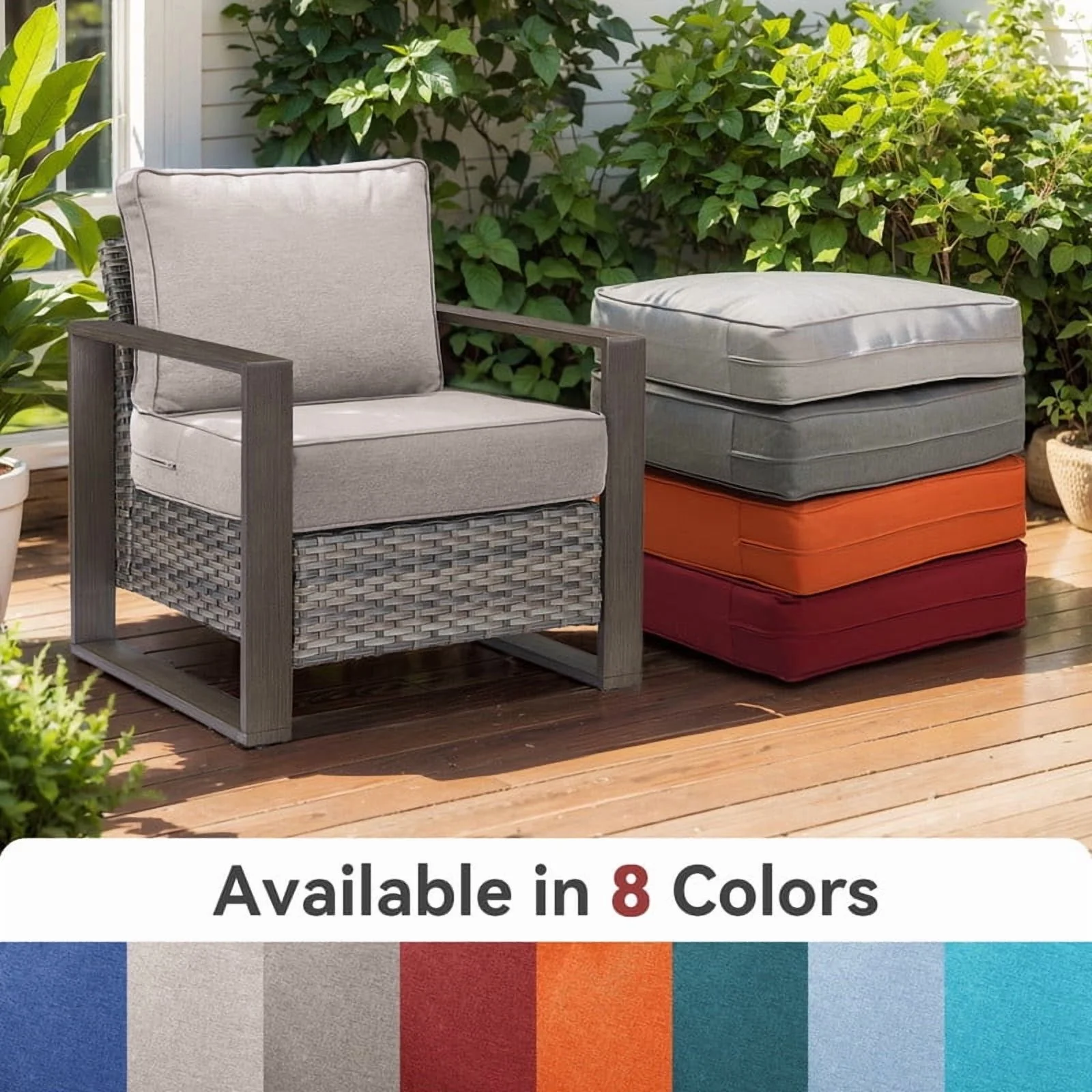 Bellefurn Outdoor Deep Seat Cushion 24 X 24 X 6 inch for Patio Furniture,Outdoor Chair Cushions Waterproof & Fade Resistant Patio Furniture Cushions for Wicker Chair, Sofa, Couch
