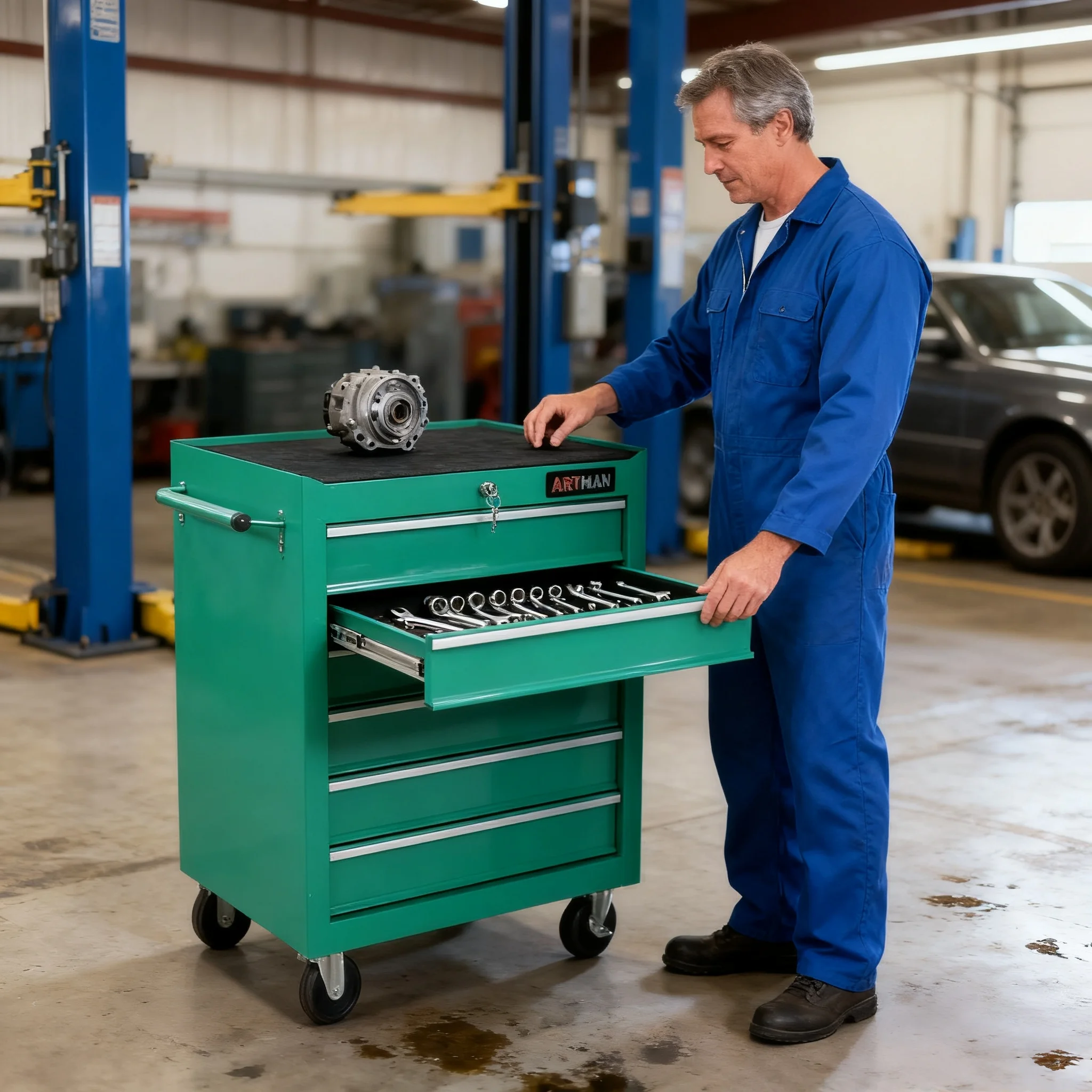 ARTMAN 5 Drawer Rolling Tool Chest, Tool Storage Cabinet with Wheels and Drawers for Garage Warehouse