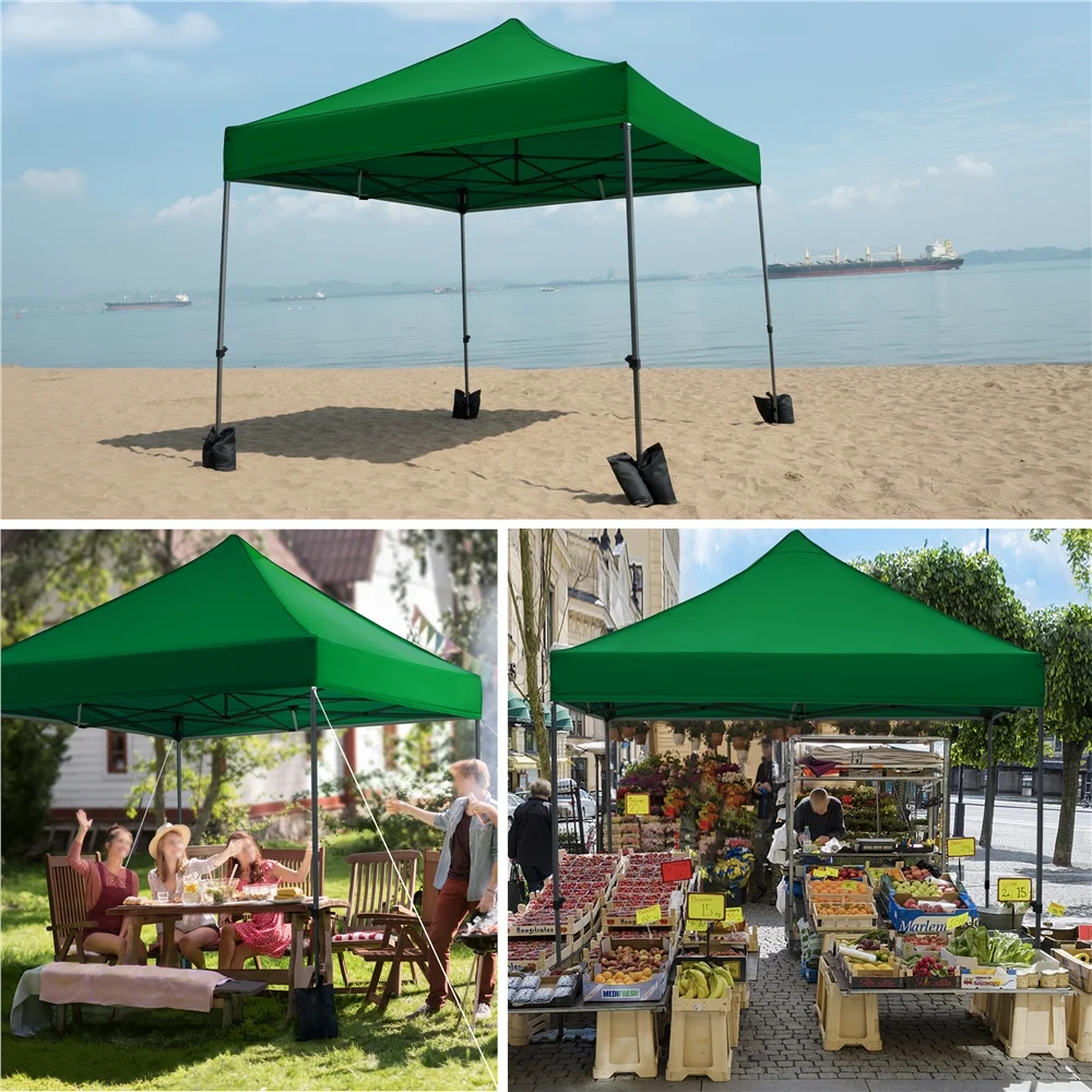Alden Design Adjustable 10' x 10' Commercial Pop-up Canopy with Wheeled Carry Bag, Blue