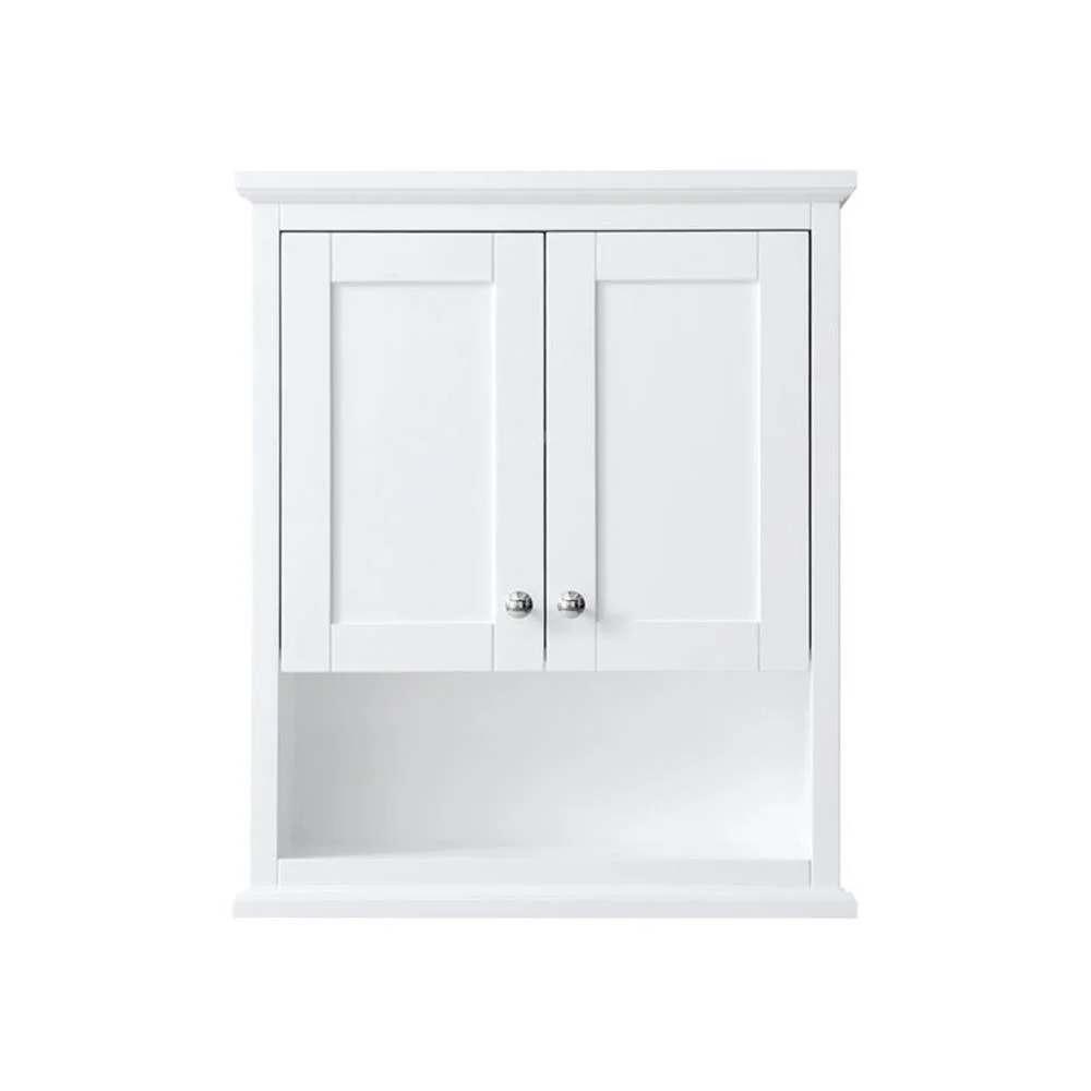 Pemberly Row 25" Wall-Mounted Wood Bathroom Storage Cabinet in White