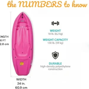 The Wave 6' Youth Kayak with Paddle. Designed for Stability and Safety, It's The Perfect Choice for Young Paddlers Ready to Conquer The Water