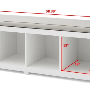 Better Homes & Gardens 4-Cube Shoe Storage 58.39" Bench, Weathered
