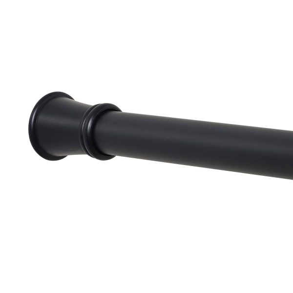 Zenna Home 26" to 76" Adjustable Tension Shower Rod, White - Matte Black