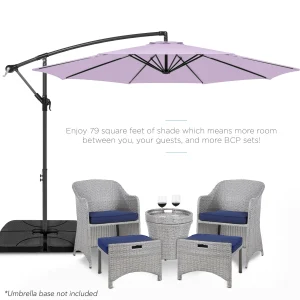 Best Choice Products 10ft Offset Hanging Outdoor Market Patio Umbrella w/ Easy Tilt Adjustment - Tan