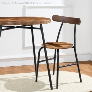 Best Choice Products 3-Piece Modern Oval Dining Table Set, Small Kitchen Dinette w/ 2 Chairs - Black/Black