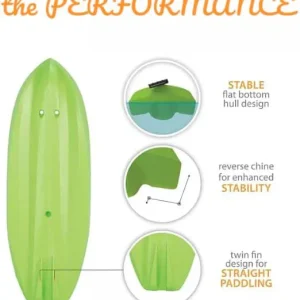 The Wave 6' Youth Kayak with Paddle. Designed for Stability and Safety, It's The Perfect Choice for Young Paddlers Ready to Conquer The Water