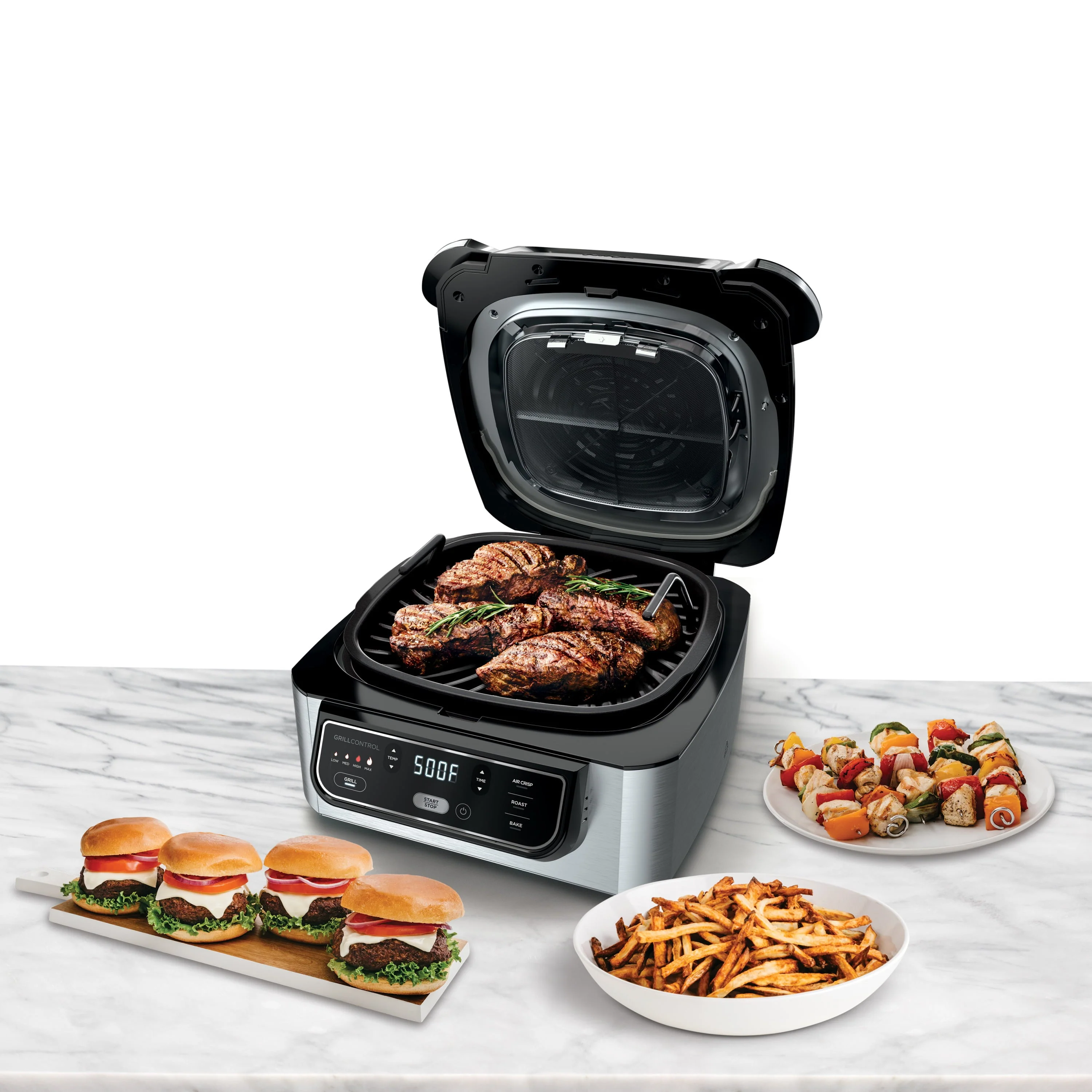 Foodi? 4-in-1 Indoor Grill with 4-Quart Air Fryer, Roast, & Bake, AG300