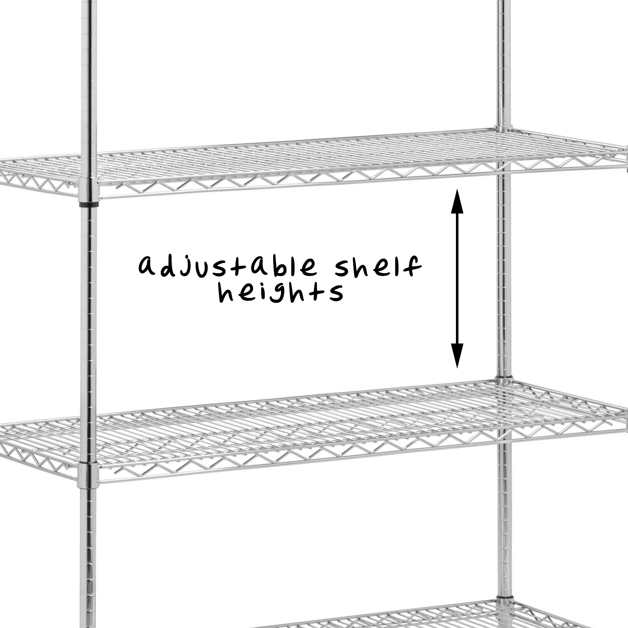Honey-Can-Do 5-Shelf Steel Adjustable Storage Shelves, Chrome, Holds up to 800 lb per Shelf