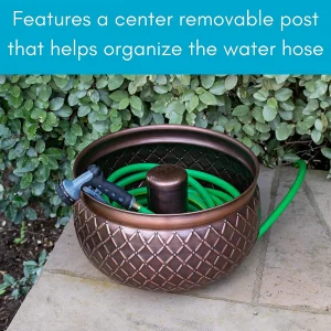 BirdRock Home Decorative Water Hose Pot - Copper - Drainage Hole - Group
