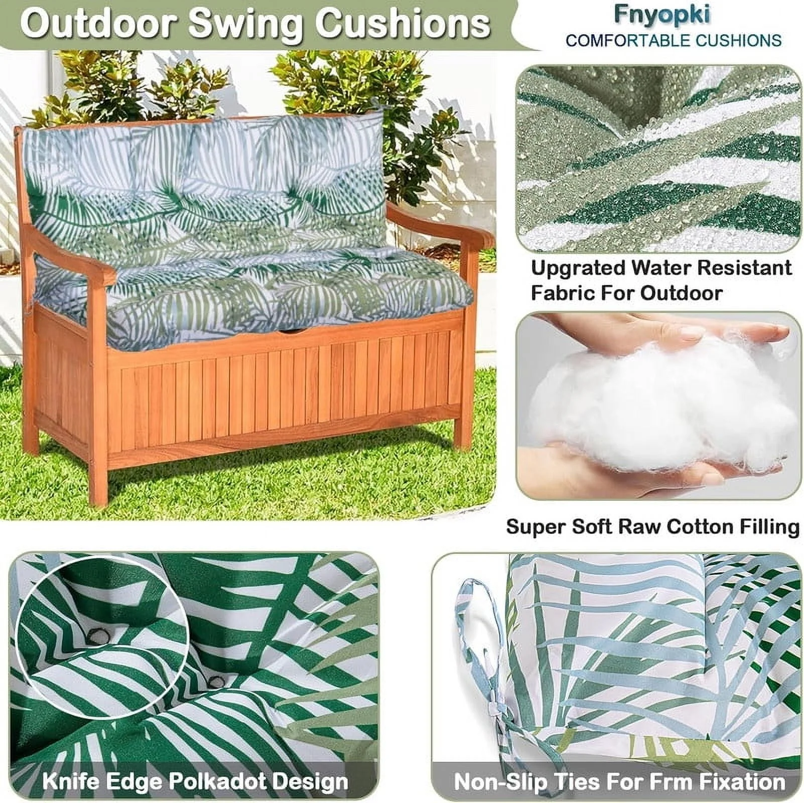 Replacement Cushions for Swing, Waterproof Porch Swing Cushion, 2-3 Seat Outdoor Bench Cushion with Backrest for Patio Furniture Garden Porch Loveseat Glider Pad (Sky Blue 70*40in)