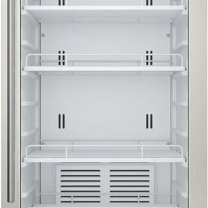 22" Wide 10.1 Cu. Ft. Commercial Beverage Merchandiser – Stainless Steel, Temp Alarm, Reversible Door