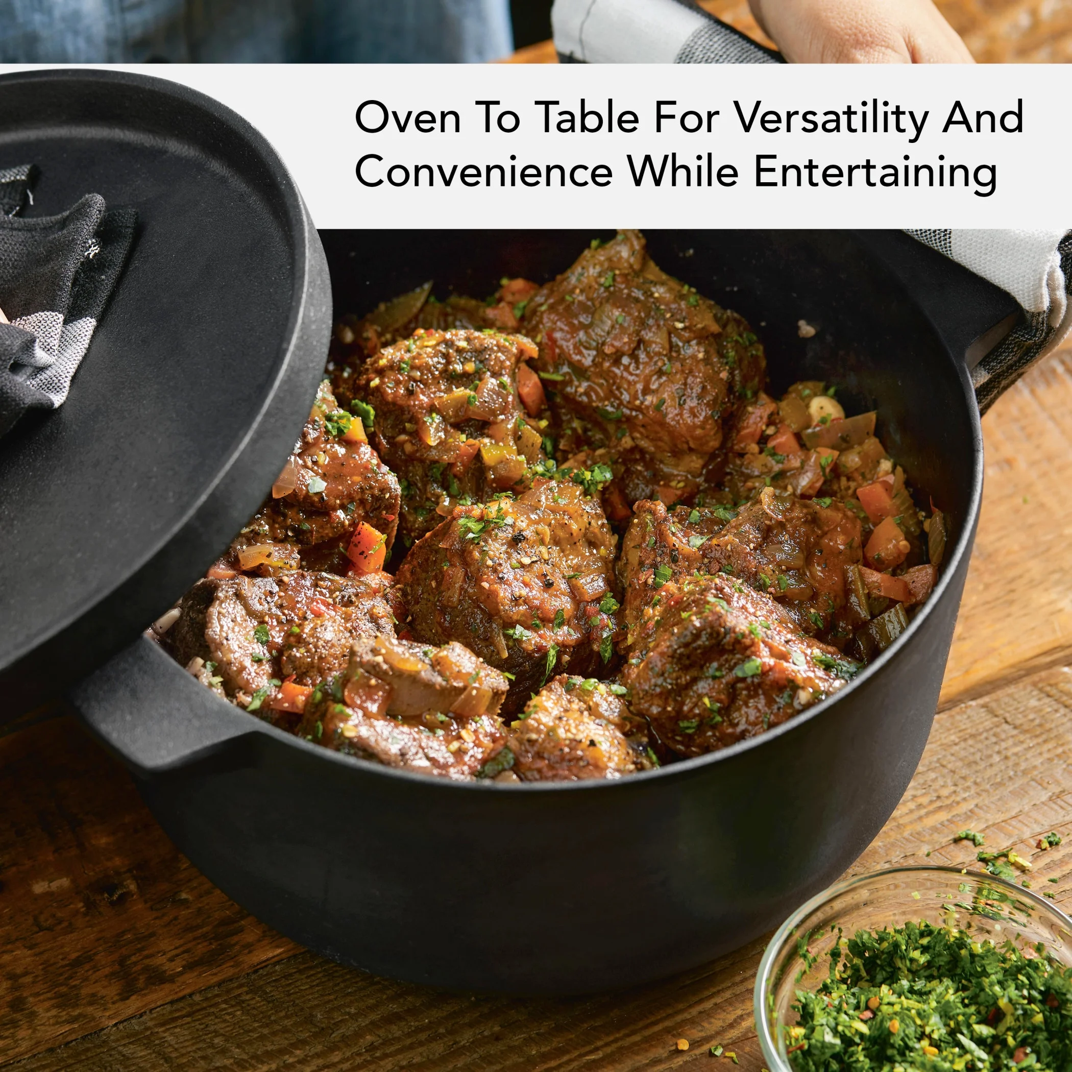 KitchenAid Seasoned Cast 6 Quart Iron Induction Dutch Oven Casserole, Metal Utensil, Broiler and Oven Safe to 500-F, Cast Iron Black