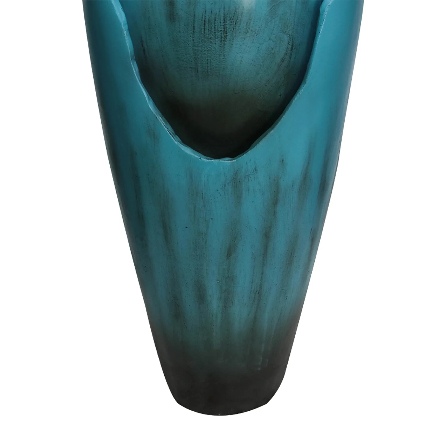 ourrco 30.7"H Concrete Vase Water Fountain, Modern Cascading Waterfall Feature with LED Lighting and Pump, Perfect for Indoor or Outdoor Home and Garden Decor, Red