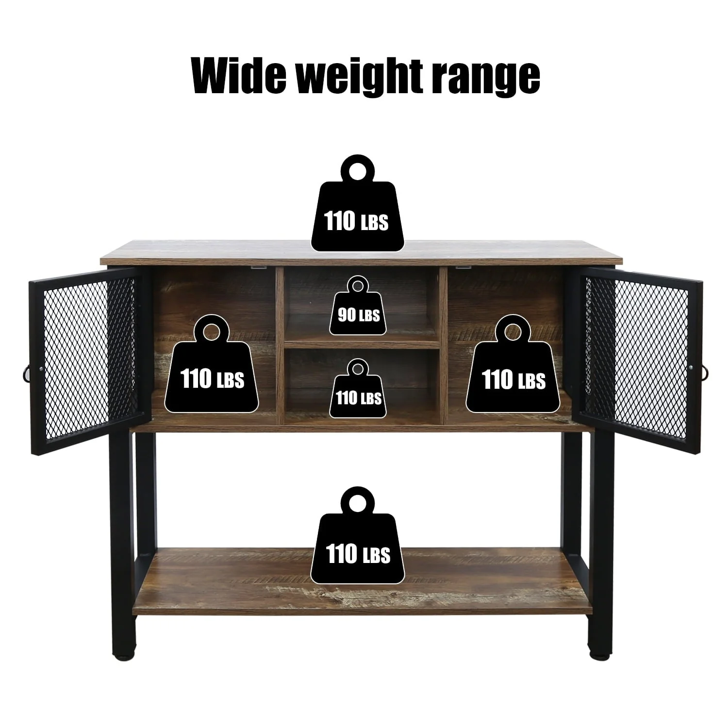 EXCITED WORK 39.5" Brown Wine Cabinets,Buffet Sideboard with Storage Shelves, Kitchen Storage Cabinets, Bar Cabinets
