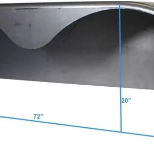 2025 72×10-3/4 Tandem Axle Steel Trailer Fender w/Back Plate Welded In (2-Pack)