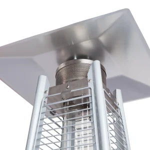 Fire Sense Pyramid Flame Patio outdoor propane Heater Tower with Wheels Coronado Brushed Bronze