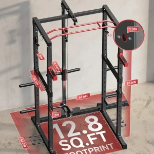 Sportsroyals Power Cage,1600lbs Multi-Function Power Rack with Adjustable Cable Crossover System and More Training Attachment, Weight Cage for Home Gym