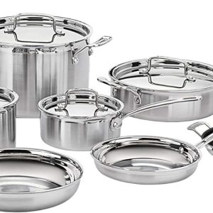 MultiClad Pro Stainless-Steel Cookware 13-Piece Cookware Set, Silver