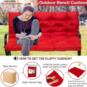Replacement Cushions for Swing, Waterproof Porch Swing Cushion, 2-3 Seat Outdoor Bench Cushion with Backrest for Patio Furniture Garden Porch Loveseat Glider Pad (Sky Blue 70*40in)