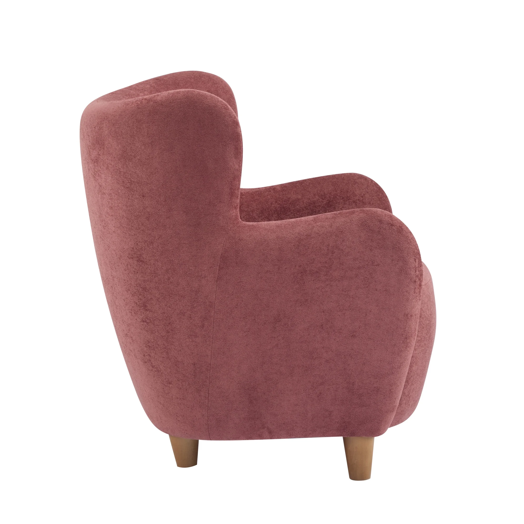 Christopher Knight Home Mid-Century Modern Velvet Wingback Accent Chair with Birch Legs, White