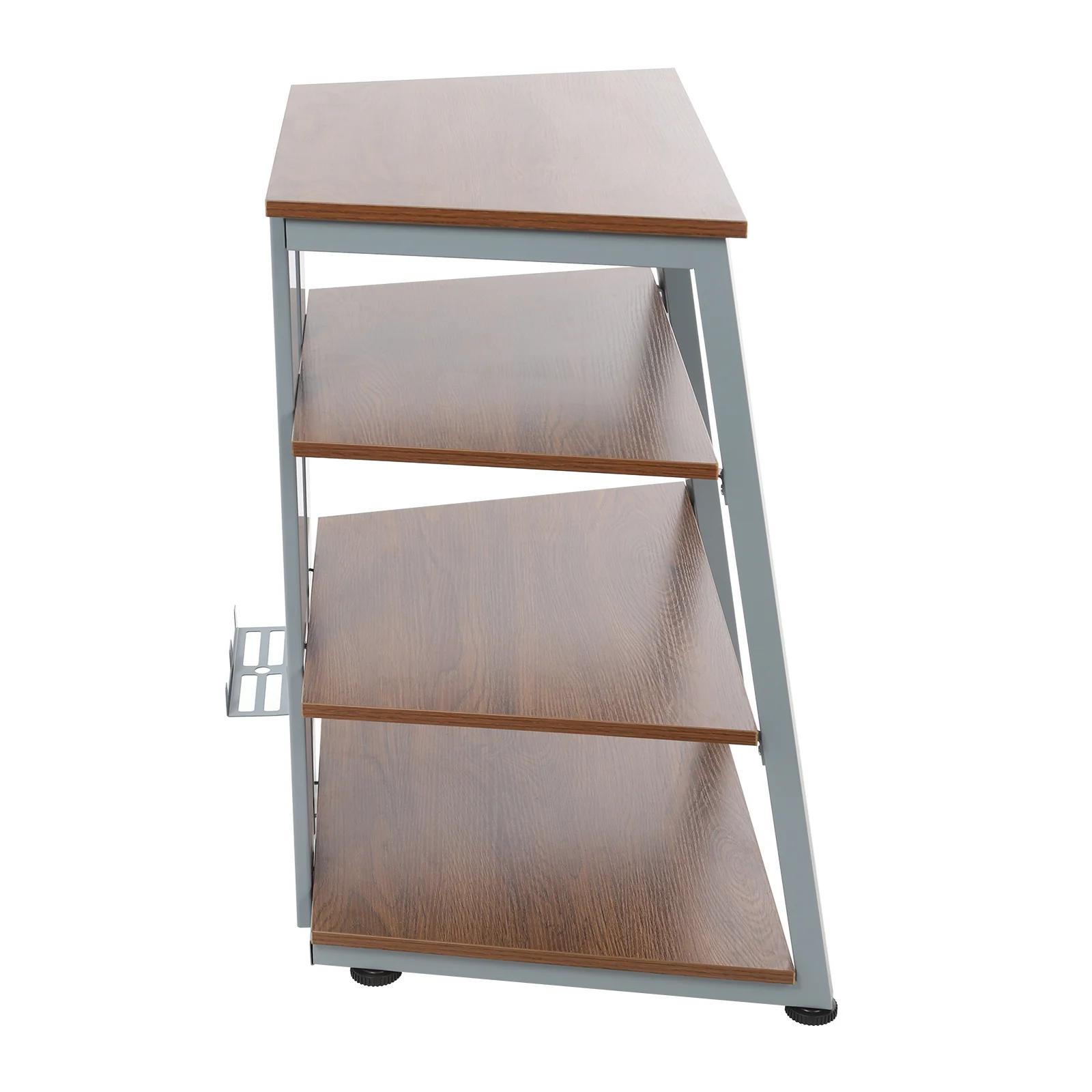 4-Tier AV Media Stand, Multi-Functional Storage Shelf for Organizing and Storing TV Accessories, CD Changers, Receivers, DVD Players, Game Consoles, and Other Media Equipment, Brown and Grey