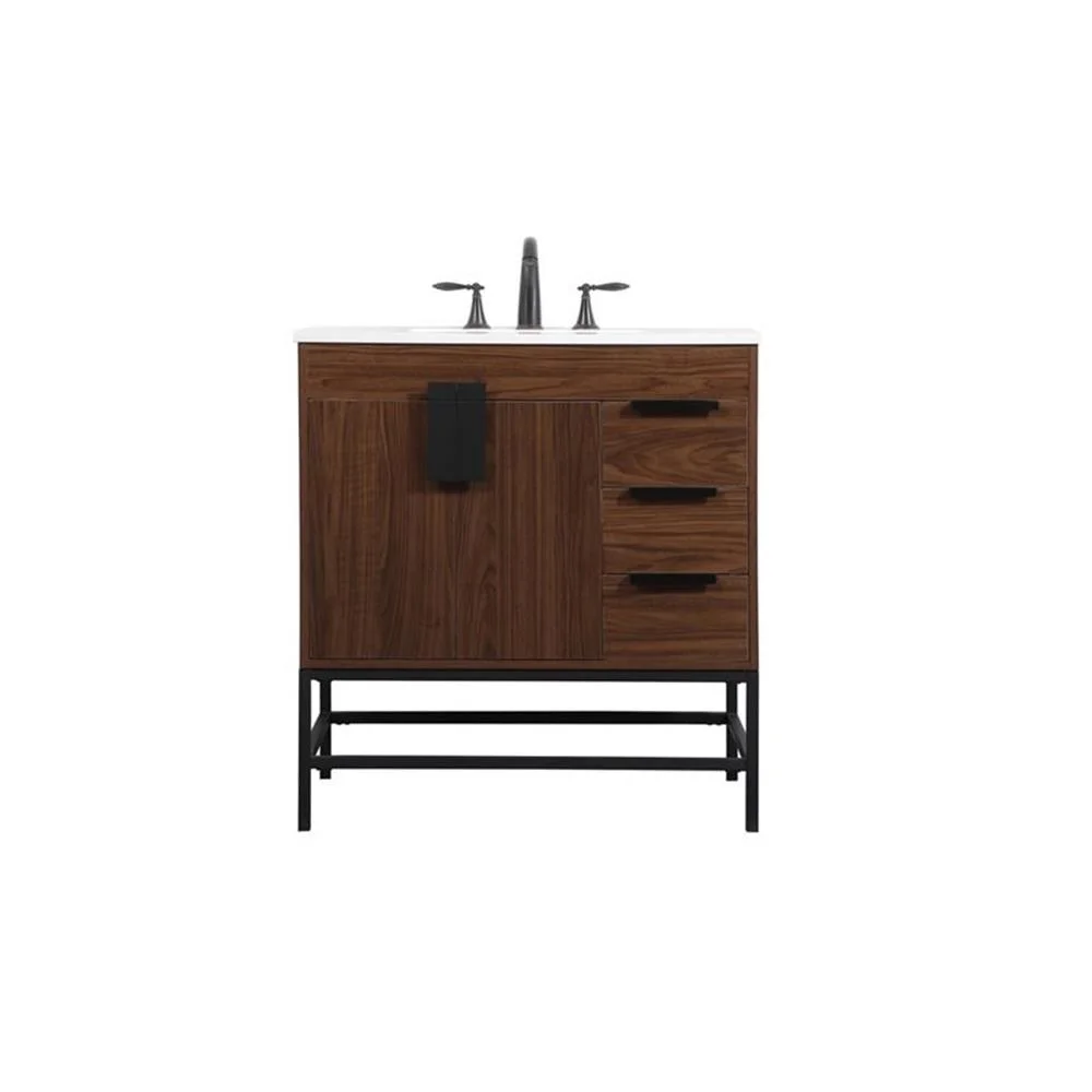 Elegant Kitchen and Bath 32 Inch Single Bathroom Vanity In Green