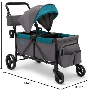 Jeep Sport All-Terrain Stroller Wagon by Delta Children Includes Canopy Parent Organizer