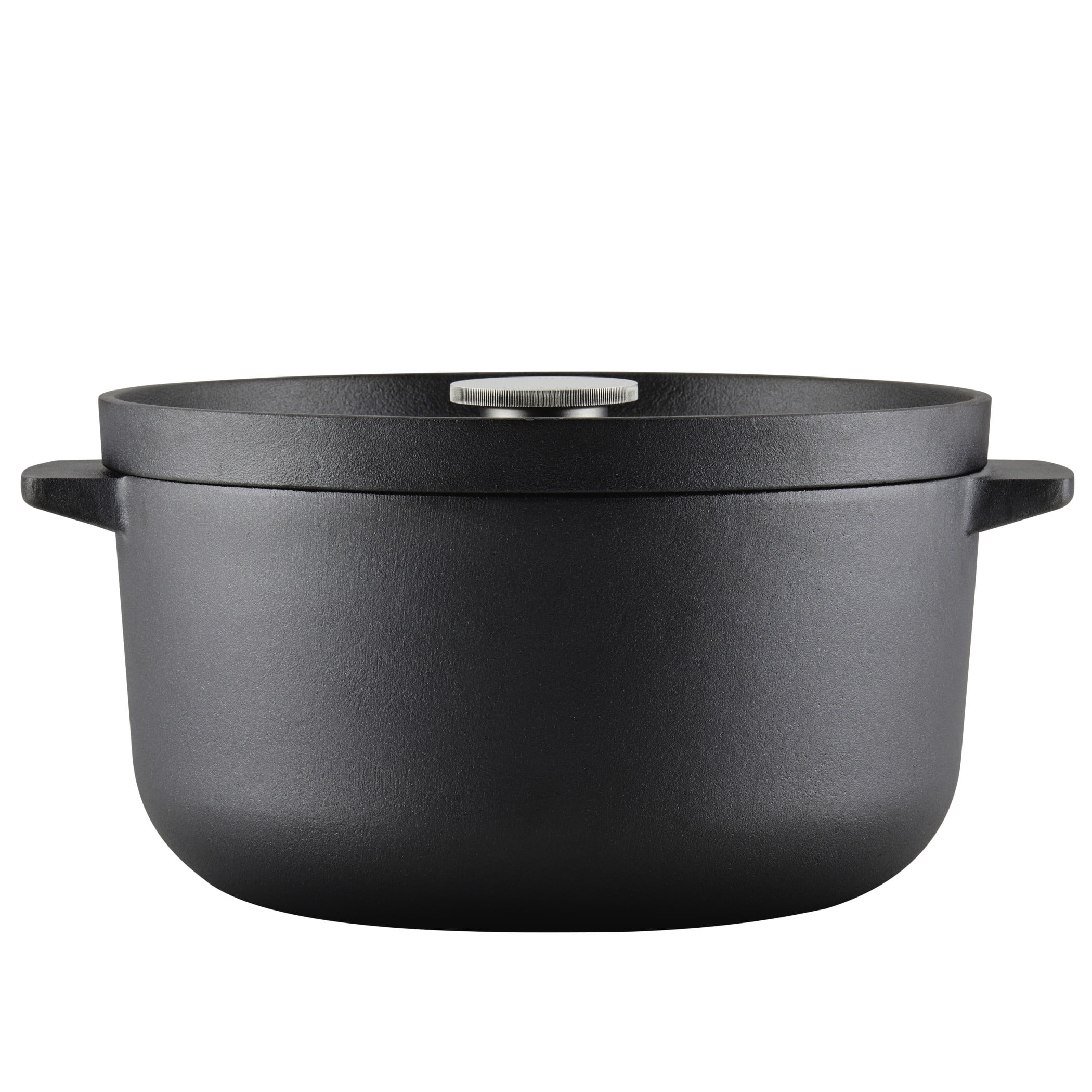 KitchenAid Seasoned Cast 6 Quart Iron Induction Dutch Oven Casserole, Metal Utensil, Broiler and Oven Safe to 500-F, Cast Iron Black