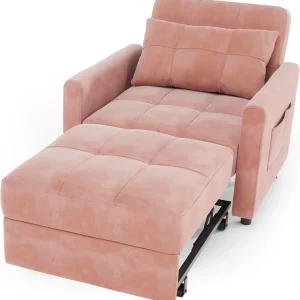 Sofa Bed Chair 3 in 1 Convertible Pullout Single Sleeper Chair Bed Spacious Multifunctional Sofa