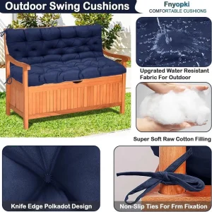Replacement Cushions for Swing, Waterproof Porch Swing Cushion, 2-3 Seat Outdoor Bench Cushion with Backrest for Patio Furniture Garden Porch Loveseat Glider Pad (Sky Blue 70*40in)